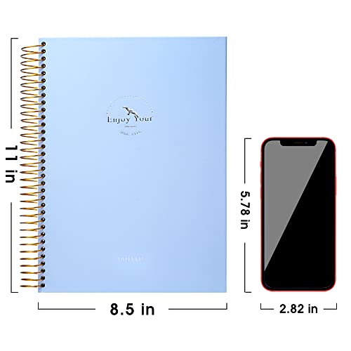FLYING-EAGLE-Spiral-Dot-Grid-Notebook-Journal-85-x-11-Large-Dotted-Paper-Notebook-210-Pages-Hardcover-Spiral-Notebook-for-Men-Women-Blue