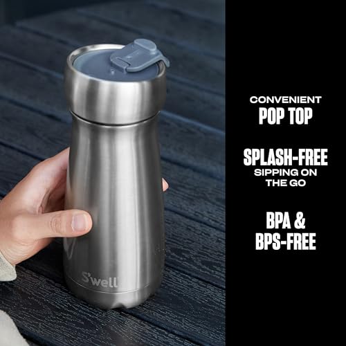 S’Well Stainless Steel Commuter Lid - Accessibility On The Go - Convenient Pop Top Cap Allows for Splash-Free Sipping for Water, Coffee, and Tea - Sustainable, BPA Free and Durable by S'well - Image 3