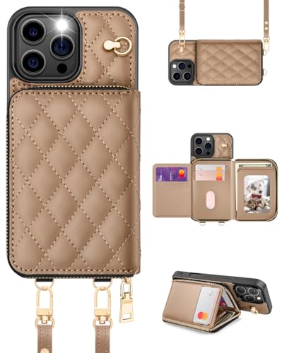 Coque pour iPhone 16 Pro portefeuille kaki avec poche zippée et blocage RFID OCASE