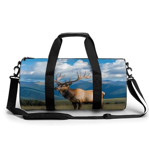 Buckk Deer Sports Gym Bag Travel Duffel Workout Bag with Adjustable Strap