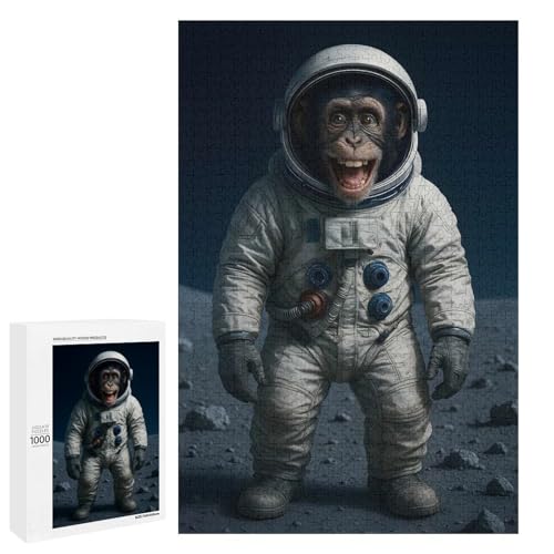 Puzzle pour adultes 1000 pieces chimpanzé astronaute jeu de mémoire