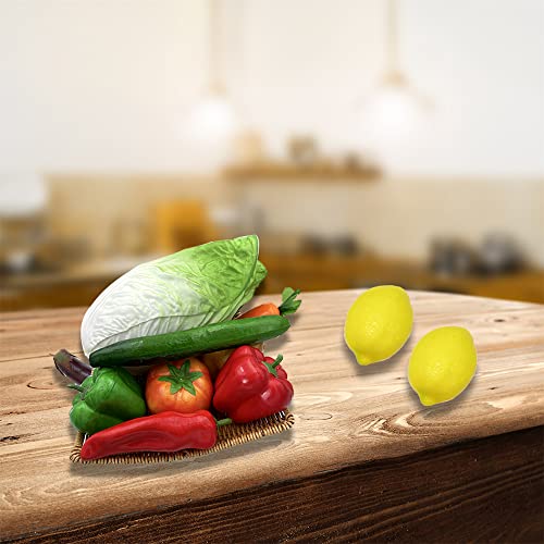 Wjboand 9Pcs Simulation Artificial Vegetables Pepper Radish Potato Tomato Cucumber Eggplant Cabbage Photo Prop Cabinet Display Home Party Kitchen Decoration #TOP2