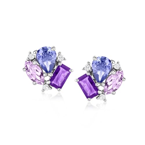Ross-Simons 1.75 ct. t.w. Multi-Gemstone Earrings in Sterling Silver