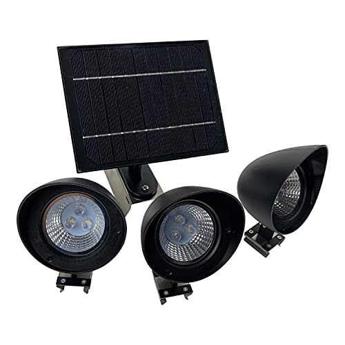Solar Flagpole Light, Wall Mount Spinning Flag Pole Light Features 3 Spotlights, 360 Degrees Of Flag Illumination, Adjustable Metal Clamps Fits 2’’- 6’'In Ground Or House No Tangle American Flag Poles #TOP1