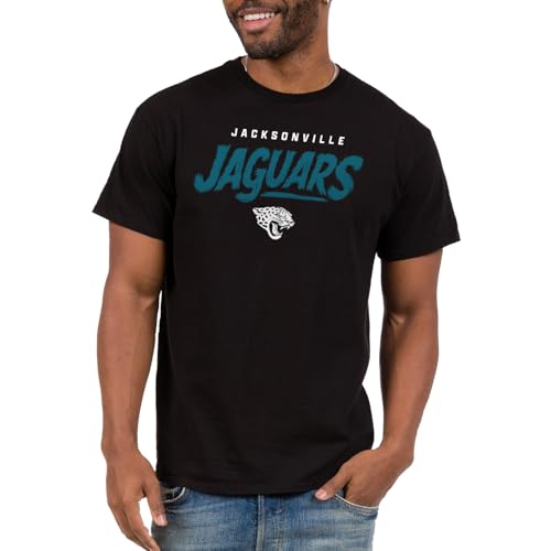 Junk Food NFL - Unisex Adult Short Sleeve Fan Tee - Jacksonville Jaguars Wild Brush - Officially Licensed - Black - Large