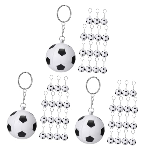 Porte-clés football blanc avec mini but et carte de sport pour cadeau