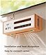 PUIOTEAI Router Schrank, WiFi Box, Aufbewahrungsbox für Verstecken Router und Kabel, Router Regal, TV Kabel Organizer Wand Montiertes Router Kasten(Brown)
