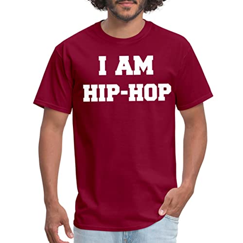 Spreadshirt I Am Hip-Hop Men's T-Shirt, L, Burgundy #TOP2