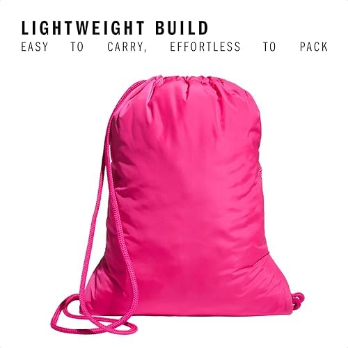 adidas Alliance Sackpack β Drawstring Backpack for Sports, Small Gym Bag, Team Shock Pink 2/White/3, OSFA - 3