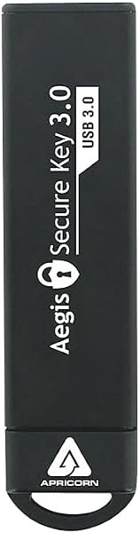 Apricorn Aegis Secure Key FIPS 140-2 Level 3 Validated 256-bit Encryption USB 3.0 Flash Drive