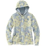 Carhartt Women's Marquette Printed Sweatshirt, Blue Aura Watercolor Camo, Large