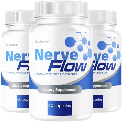 (3 Pack) Nerve Flow - Official NerveFlow Advanced Nerve Support Pills, Nerve Flow Supplement Capsules, NerveFlow Natural Pills Maximum Strength Multivitamin Advanced Formula, 180 Capsules For 3 Months