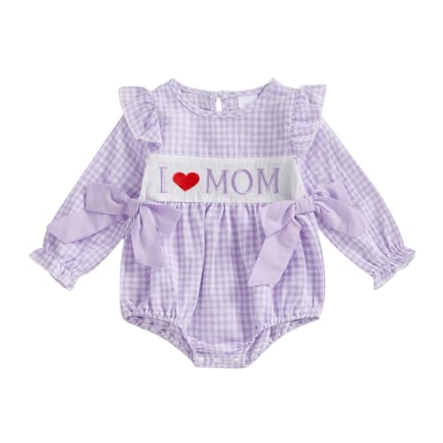 Image of Socutebabe My First Valentines Day Baby Girl Outfit Love Heart Smocked Bubble Romper Onesie Newborn Baby Valentines Clothes