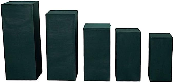 Balsa Circle 5 Hunter Green Rectangular Pedestal Fitted Spandex Display Stand Covers Set Wedding Party Events Reception Home Decorations Supplies
