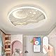 LED Kinder Deckenlampe Stern Mond Deckenlampe, Dimmbar Acryl Deckenleuchte Für Kinder Mit Fernbedienung, Modern Kinderzimmer Deckenbeleuchtung Junge Mädchen Schlafzimmer Deckenleuchte, Weiß, 50cm