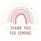 Manta Makes Thank You For Coming To My Party Stickers For Party Bags, 35x3.7mm Round Thank You Stickers For Party Bags, Thank You For Coming To My Party Bag, Sticker Sheet (rainbow