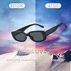 SAIIURV 2 Paires Lunettes de Soleil Vintage, Lunette de Soleil Femme Polarisées Protection UV400, Lunette à Monture Ultra-petite pour Femmes Hommes, pour La Conduite, Les Voyages et Les Fêtes (Noir)
