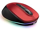 【Drei Modi】Die leise Bluetooth Funkmaus unterstützt drahtlose 2,4-GHz- und Bluetooth-Verbindungen. Eine Maus kann 3 Geräte gleichzeitig verbinden, die verfügt über Funktionen für mehrere Kanäle, und die Reichweite einer schnellen und stabilen drahtlosen Verbindung mit USB Anschluss oder Bluetooth kann 10 Meter erreichen