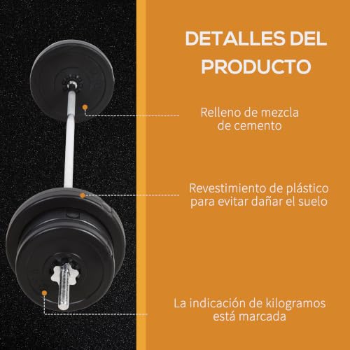 Miniatura 6 de Homcom Juego De Pesas De 55 Kg Con Mancuernas Y Barra Pesos Ajustables 2 En 1 Con Discos Barra De 170 Cm Para Culturismo Entrenamiento Fitness En Hogar Gimnasio Negro