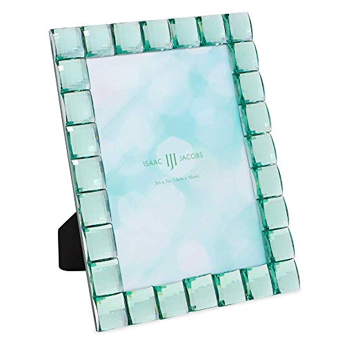 Isaac Jacobs Decorative Sparkling Light Green Jewel Picture Frame, Photo Display & Home Décor (5X7, Light Green) #TOP2