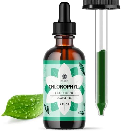 CHICO Chlorophyll Liquid Drops - Natural Herbal Supplement to Help Support Immune System, Boost Energy Level, Cleanse Liver - No Sugar or Alcohol - 130mg, 2 oz. Bottle