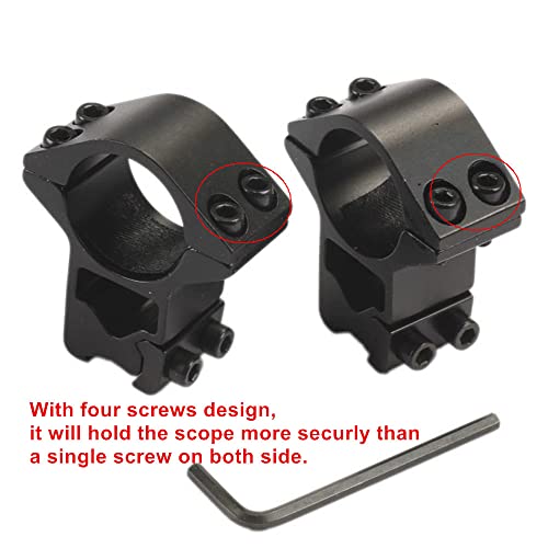 Mizugiwa 1 Inch Scope Mount Rings High Profile, 11Mm Dovetail, See-Thru #TOP2