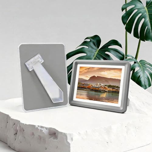 vilkok 5x7 Picture Frame,6 Pack, Fits 5x7 Photo or 4x6 with Mat, Acrylic Front & Durable ABS Frame, Shatterproof UV-Resistant Tabletop Display, Vertical/Horizontal Home Décor Frame, Double Colors — view 2