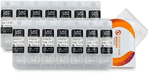 Menicon LacriPure Rinsing & Insertion Saline Solution 14 Unit Dose 5ml Vials, Lacripure Saline Solution for Rigid Gas Permeable Lenses & Tea Tree Oil Eyelid/Eyelash Wipe - Preservative Free