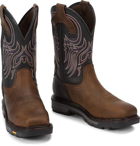 Image of Justin Tanker 11 inch Steel Toe Work Boot for Men, EH & ASTM F2413 Rated, Oil & Slip-Resisting, Premium Full Grain Leather Upper