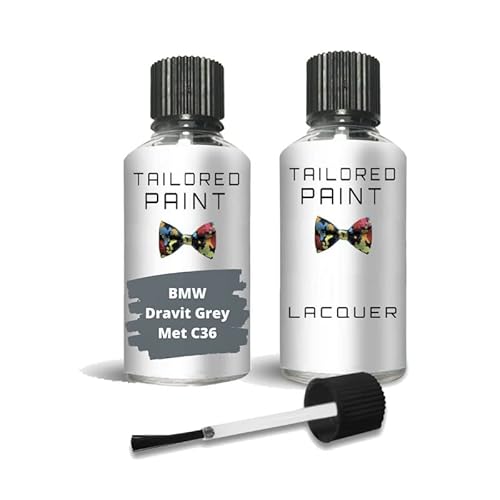 Touch Up Paint For BMW 2000-Present Dravit Grey Met C36 Quality Stone Chip Scratch Repair (Touch Up Paint + Lacquer)