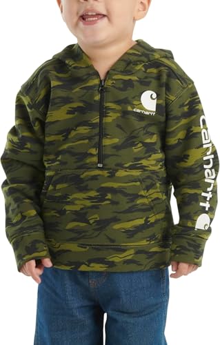 Carhartt Little Kid's CA6580 Long-Sleeve Half-Zip Camo Sweatshirt - Little Toddler Boys - 2 Toddler - Green Camo