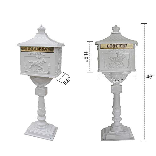 Polar Aurora Mailbox Cast Aluminum White Mail Box Postal Box Security Heavy Duty New #TOP5