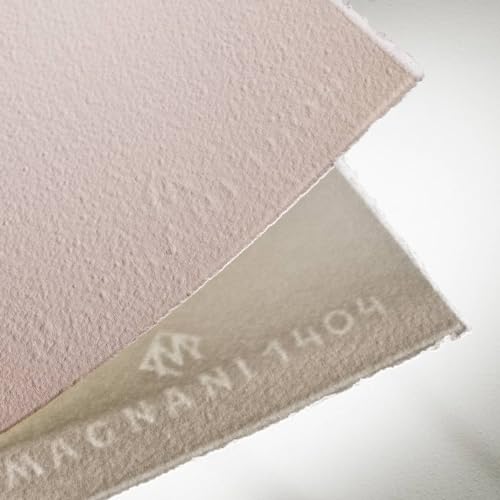 Magnani 1404 Toscana Bloco de papel aquarela 100% algodão áspero, 20 folhas, 15 x 15 cm, 63 kg, sem