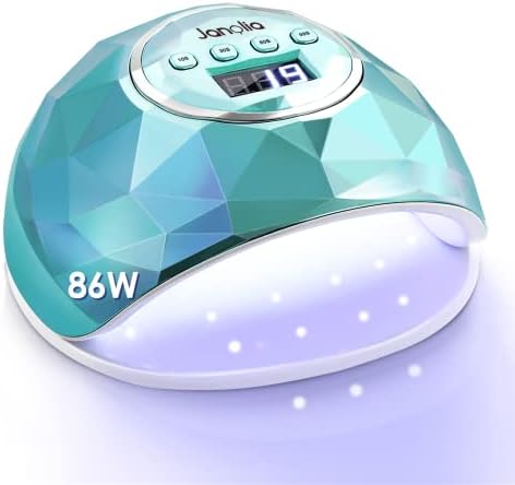Janolia UV Nail Lamp, 86W UV LED Nail Dryer with 4 Timer Setting, Professional UV LED Light for Gel Nail Polish, Automatic Sensor and Over-Temperature Protection (Plated Green)