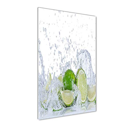 Déco mural derrière le plastique acrylique 60x120 cm - Tableau vert citrons verts