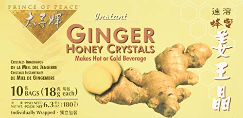 Prince Of Peace Ginger Honey Instant Crystal Tea - 10 bags per pack - 6 packs per case.