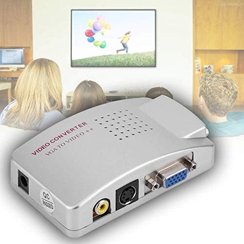 VGA to RCA PC Converter Box S Video Converter VGA to TV AV RCA Signal Adapter Switch from PC Laptop to TV