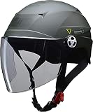 [リード工業] バイク用ハーフヘルメット ZORK (ゾーク) マットグリーン 大きめフリー (60~62cm 未満) -