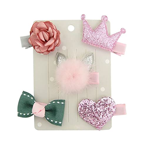 5 Pcs Baby Girl Hair Clips Glitter Sparkly Bow Clip Accessories For Little Girls Toddler Kids Children #TOP1