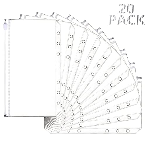 Mlife Binder Lot de 20 pochettes transparentes A6 pour planificateur de budget - En PVC - Étanche - Transparent - Pour planificateur d'ordinateurs portables Cover