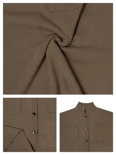 Image of Sumleno Long Sleeve Cardigan Sweaters for Women Button Down Tops Vintage Grandpa Aesthetic Grunge Fall Winter Outfits