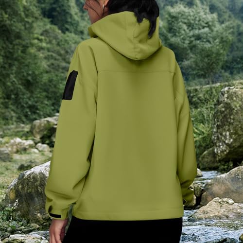 Lightweight Jackets for Women UK, Casual Outdoor Raincoats with Hooded, Breathable Zip Up Softshell Jackets with Pockets, for Spring Fall Winter, Packaway Waterproof Jacket Womens - Image 3