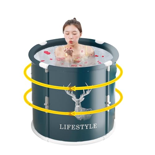 Bañera portátil para ducha - hielo plegable | Recuperación independiente en frío | Hogar Hot Batth Ligero duradero | Terapia de relajación de almacenamiento fácil para adul