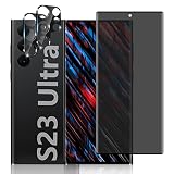 [1+2Pack] Galaxy S23 Ultra Privacy Screen Protector+Camera Lens Protective Film, Anti-Spy,9H Hardnes