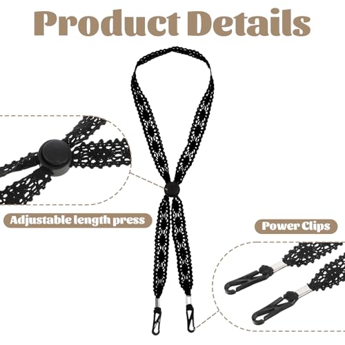 2 piezas de correas para sombreros ajustables beige y negro miniatura 3