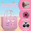 HonFHena 4Pcs Cartoon Charms for Bogg Bag, Cute Bogg Bag Accessories, Insert Simply Southern Totes Accessories for Women Totes