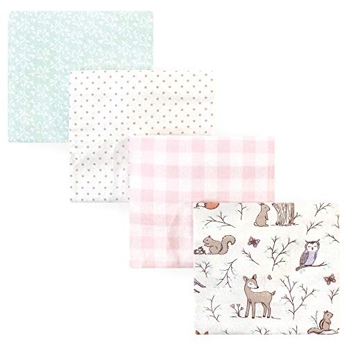 Image of Hudson Baby Unisex Baby Cotton Flannel Receiving Blankets, Enchanted Forest, One Size