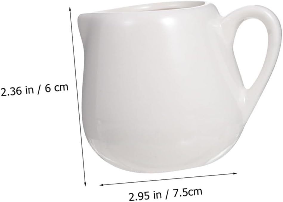 4Pcs Cup and Coffee Syrup Dispenser with Handle Ceramic Sauce Container for Coffee Milk and Sauces for Kitchen Bar and Hotel Use
