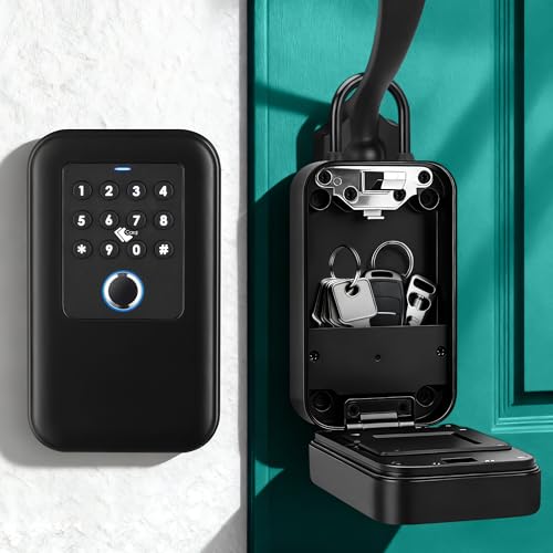 Boîte à clés étanche IP65 murale à ouverture biométrique et code de passe