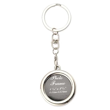 Photo Frame Keychain Locket Keychains for Women Men Insert Mini Round Photo Holder Keychains Key Ring Memorial Keychain for Pictures Stamp Tickets
